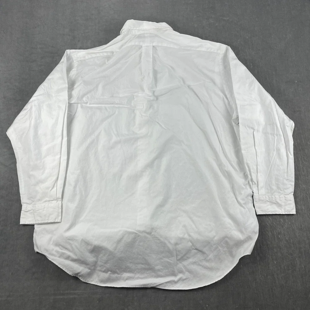 Polo Ralph Lauren Mens 17.5 34/35 White Button Down Yarmouth Shirt Logo